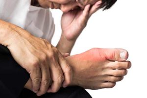 Man with painful gout