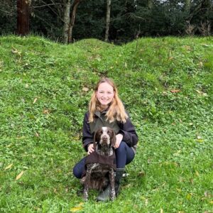 Jessica Baukie of Waikato Podiatry out with her dog