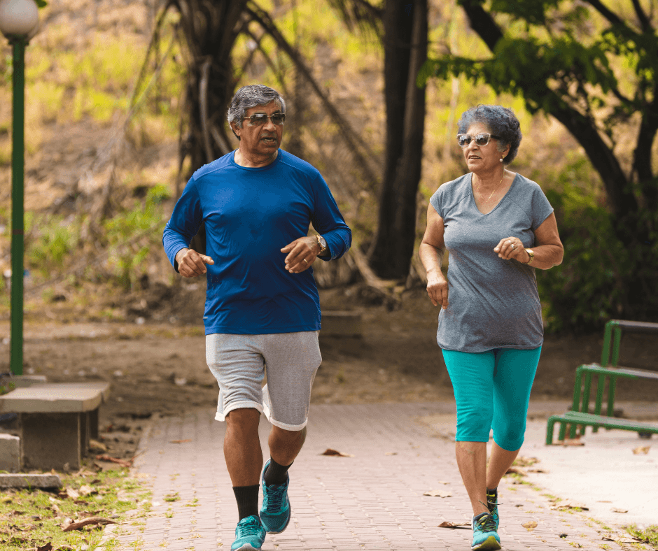 older people running